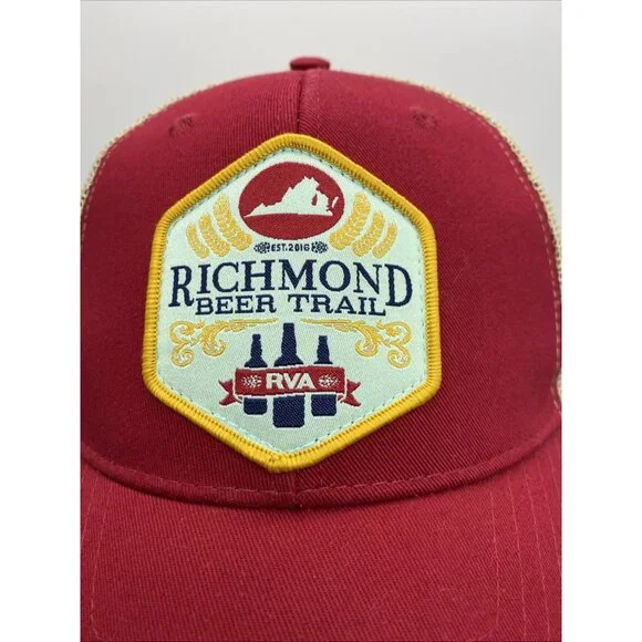 Richmond Beer Trail Red Cap Trucker Hat Snap-back RVA Brewery - Picture 4 of 9